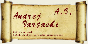 Andrej Varjaški vizit kartica